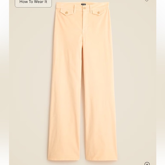 J crew peche Clair Wide-leg trouser in washed velvet